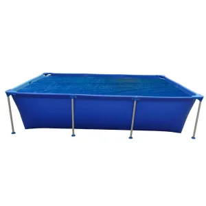 12.8' Blue Rectangular Floating Solar Cover for Steel Frame Swimming Pool