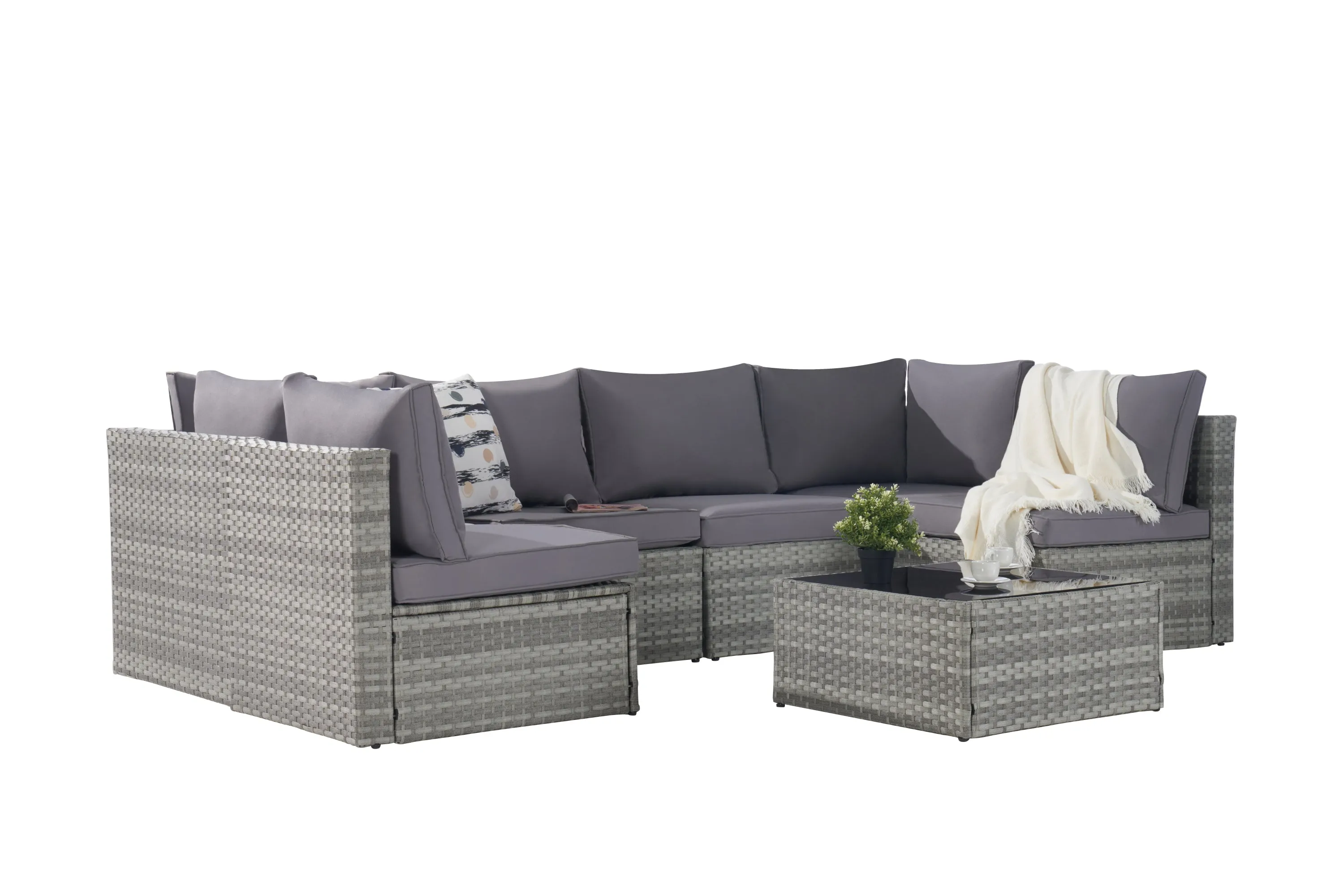 7-Piece Rattan Patio Furniture Set