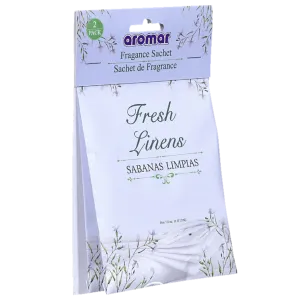 Aromar Scented Sachets – Fresh Linens – 2 Pack