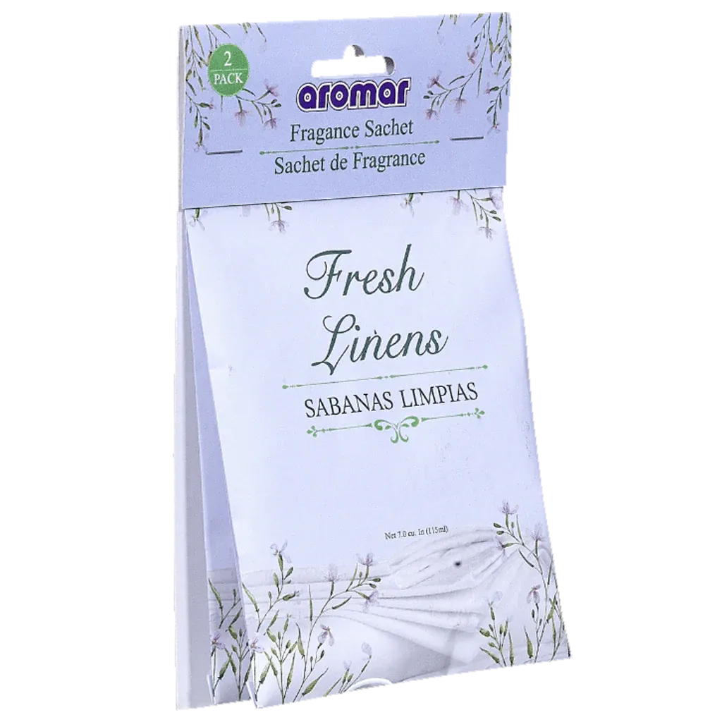 Aromar Scented Sachets – Fresh Linens – 2 Pack