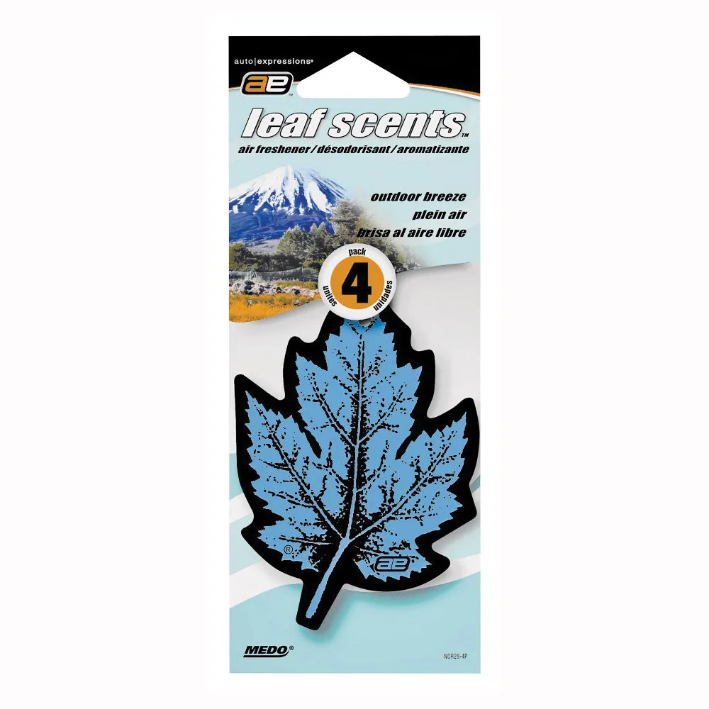 Auto Expressions Leaf Scents NOR28-4P/NOR28 Air Freshener, Outdoor Breeze