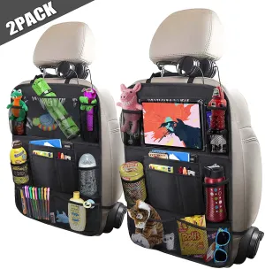 Backseat Organizer with Touch Screen Tablet Holder   9 Storage Pockets