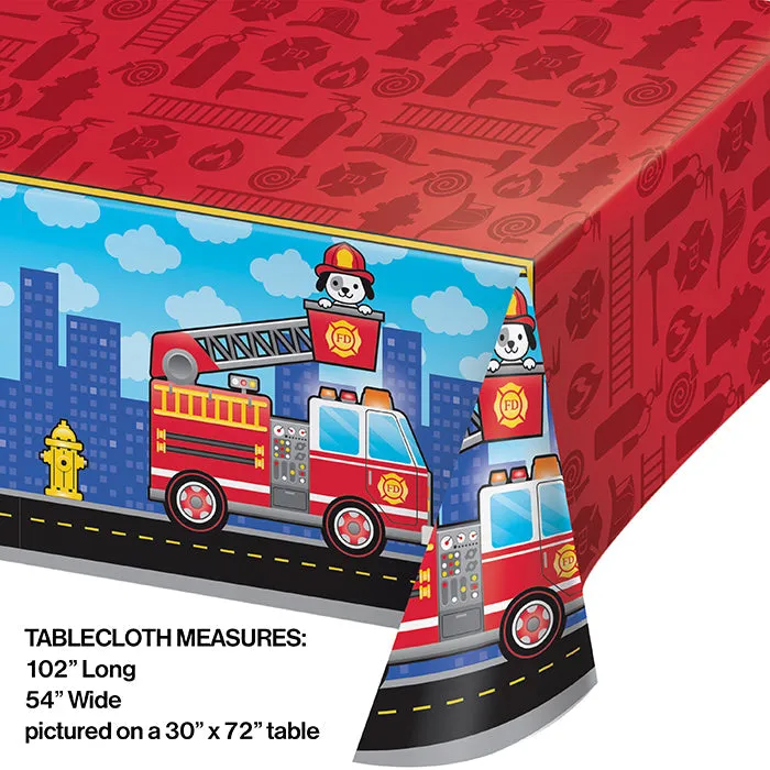 Bulk Fire Truck Plastic Table Covers (6 per Case)