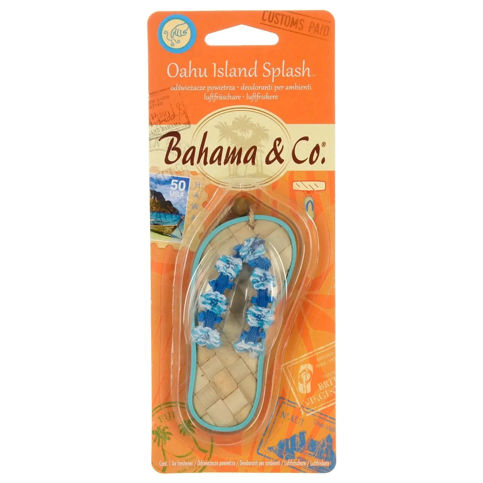 Car Air Freshener Hanging Sandal Hawaii Oahu Island Splash Scent