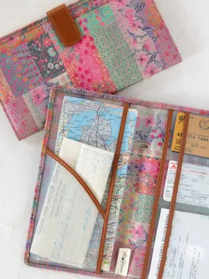 Car Document Holder - Pink Watercolor Patchwork