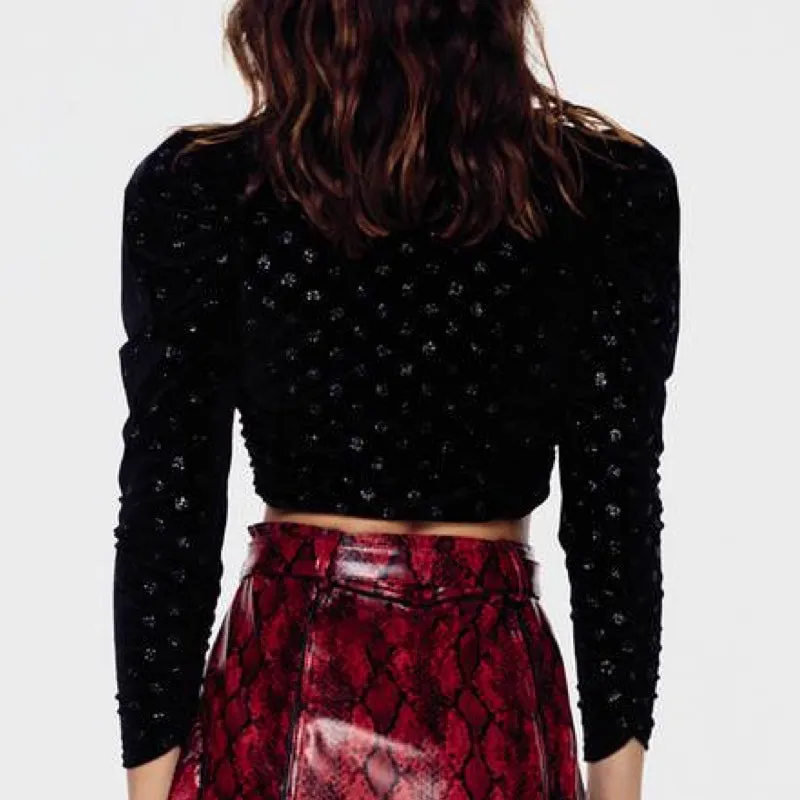 Elisa Velvet Crop Top