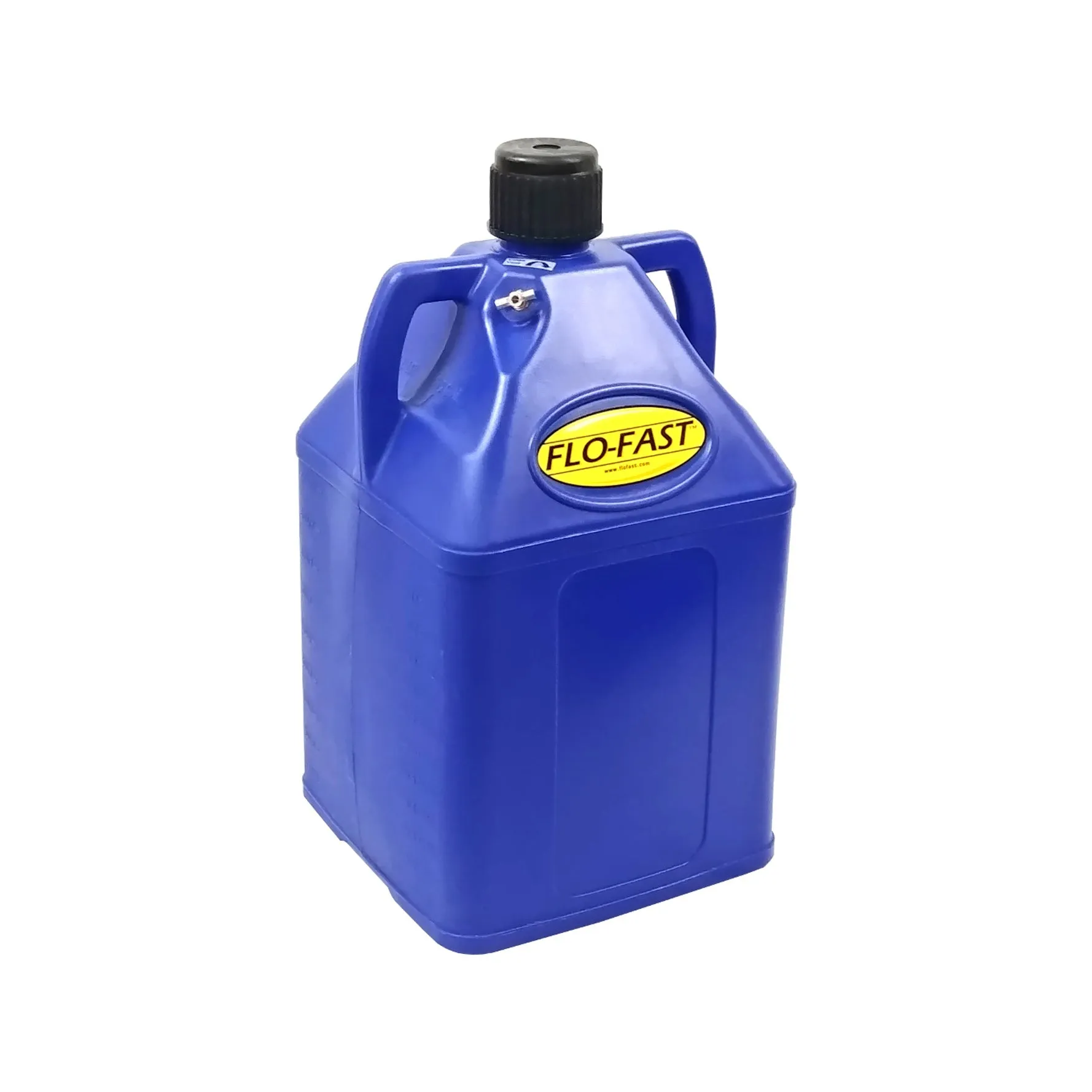 Flo-Fast Utility Jug - 14.5 x 15 x 27" Tall - O-Ring Seal Cap - Molded-In Vent - Square - Plastic - Blue