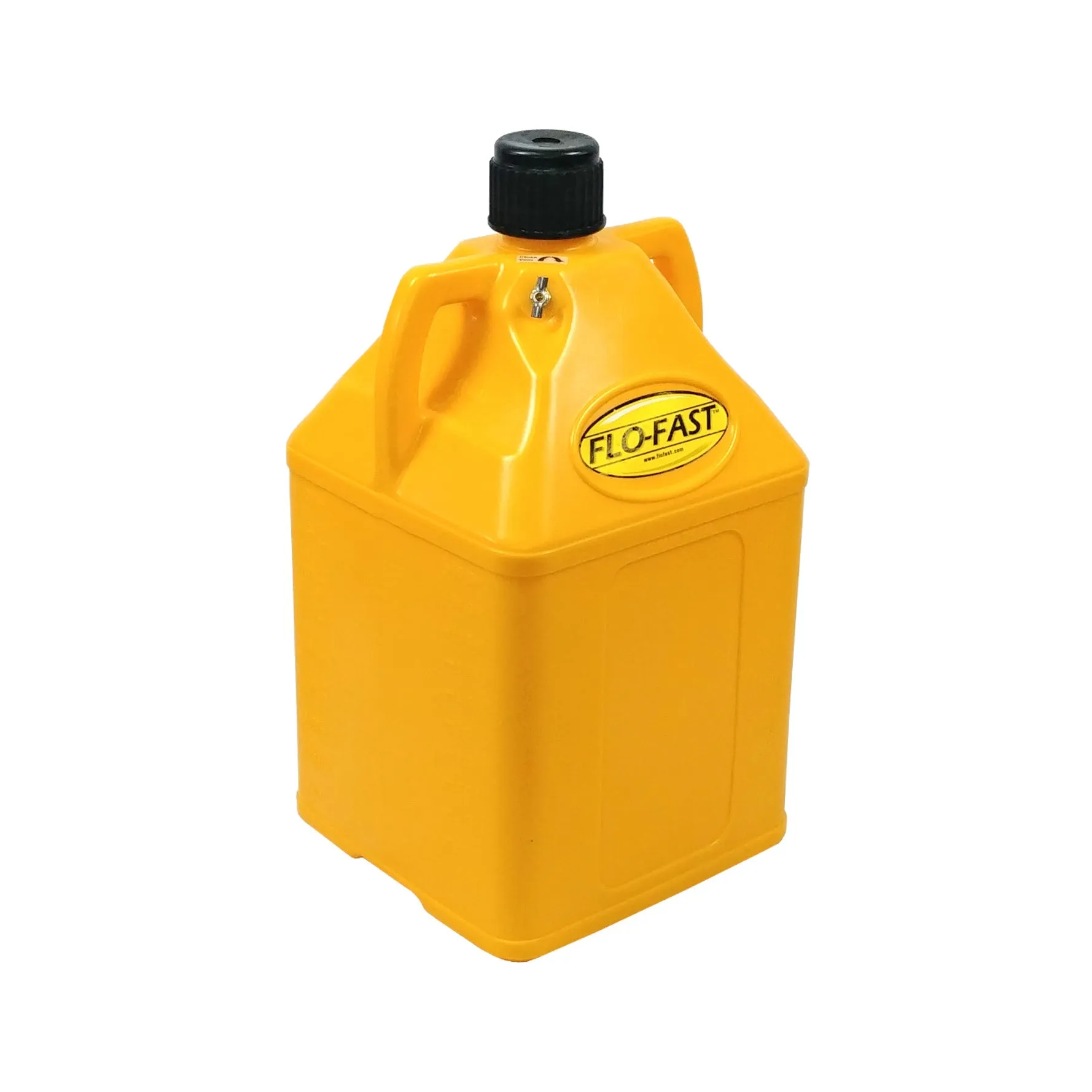 Flo-Fast Utility Jug - 14.5 x 15 x 27" Tall - O-Ring Seal Cap - Molded-In Vent - Square - Plastic - Yellow