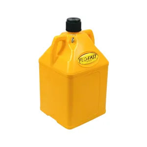 Flo-Fast Utility Jug - 14.5 x 15 x 27" Tall - O-Ring Seal Cap - Molded-In Vent - Square - Plastic - Yellow