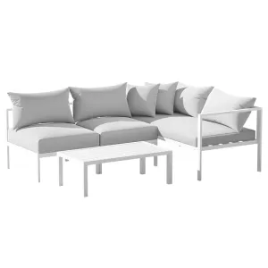 Gardeon 4-Seater Aluminium Outdoor Sofa Set Lounge Setting Table Chair Furniture