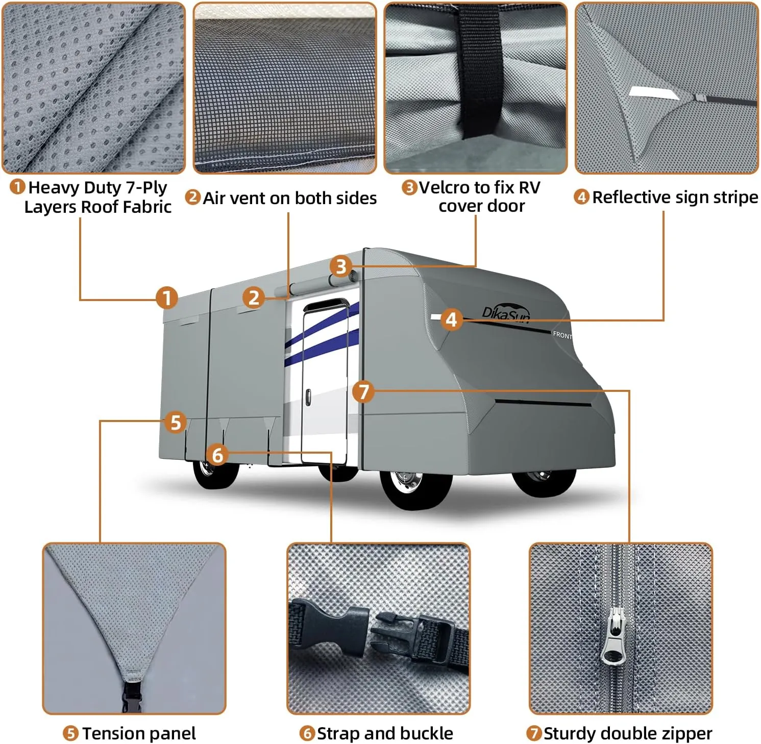 Heavy-Duty Anti-UV Ripstop Cover for Class C Travel Trailers