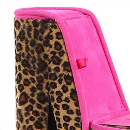 High Heel Cheetah Shoe Jewelry Box with 2 Hooks, Multicolor By Casagear Home