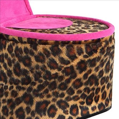 High Heel Cheetah Shoe Jewelry Box with 2 Hooks, Multicolor By Casagear Home