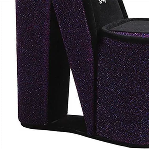 High Heel Shoe Jewelry Box with 3 Hooks and Storage, Purple By Casagear Home