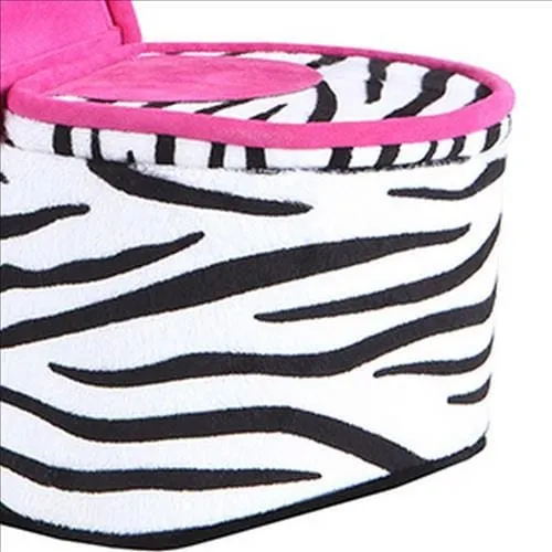 High Heel Zebra Shoe Jewelry Box with 2 Hooks, Multicolor By Casagear Home