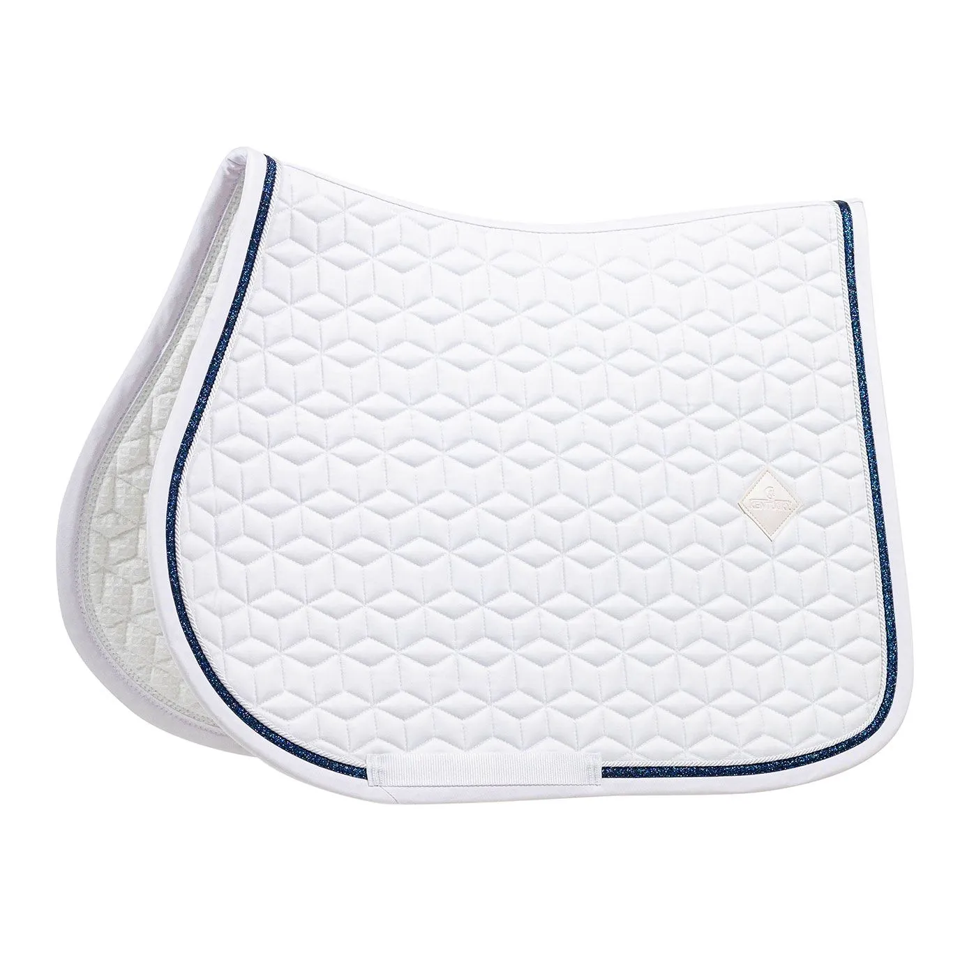 Kentucky Horsewear Glitter Rope Jumping Saddle Cloth - White/Navy