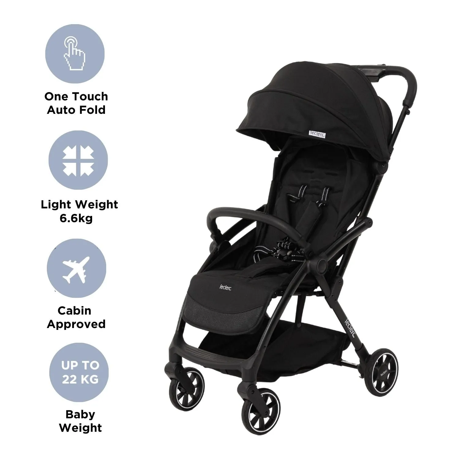 Leclerc Baby Magicfold Plus Stroller Black