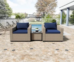 Luxury 3 Pieces Patio Sectional Furniture Set - B