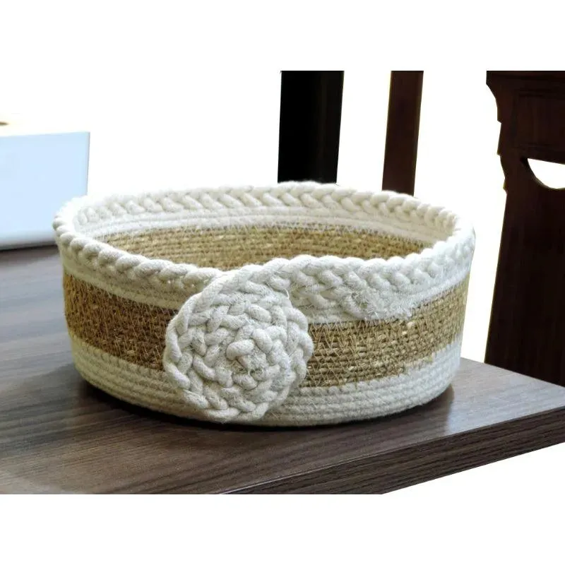 Natural Jute Basket for Versatile Storage | Set of 3 | 11 x 4 inches