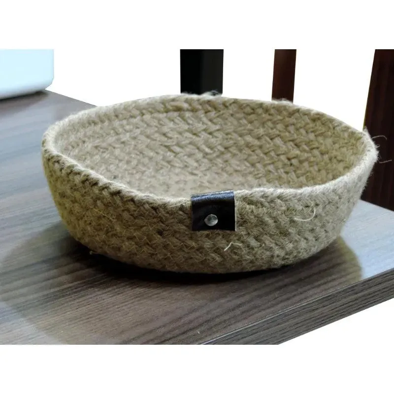 Natural Jute Basket for Versatile Storage | Set of 3 | 11 x 4 inches