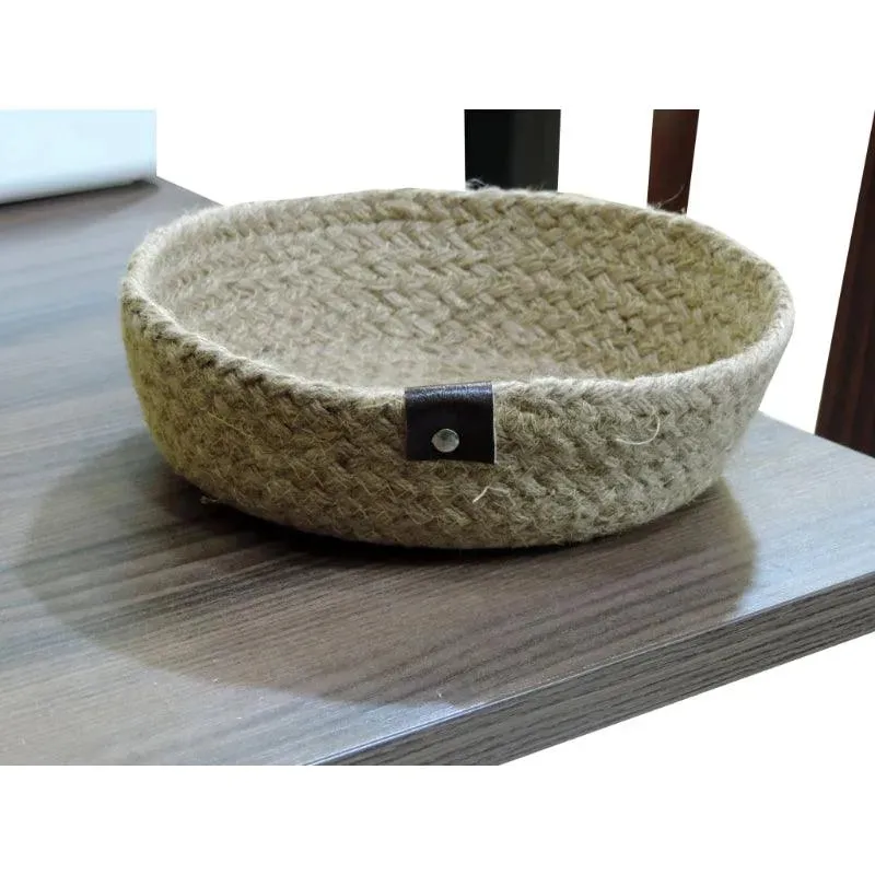 Natural Jute Basket for Versatile Storage | Set of 3 | 11 x 4 inches