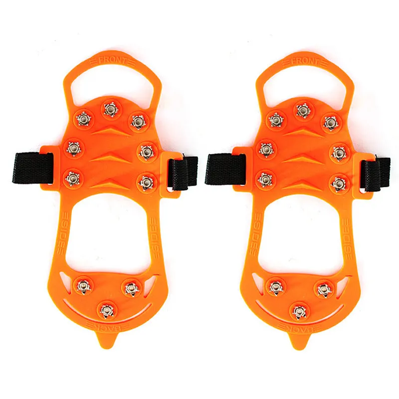 Outdoor Simple Crampons 10 Tooth Gourd Anti-Slip Shoe Covers Mountaineering Spikes Rock Climbing Urban Crampons Foot Covers Chain