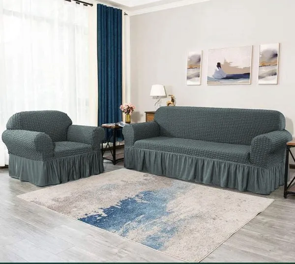 Persian Style Bubble Sofa Cover - Grey