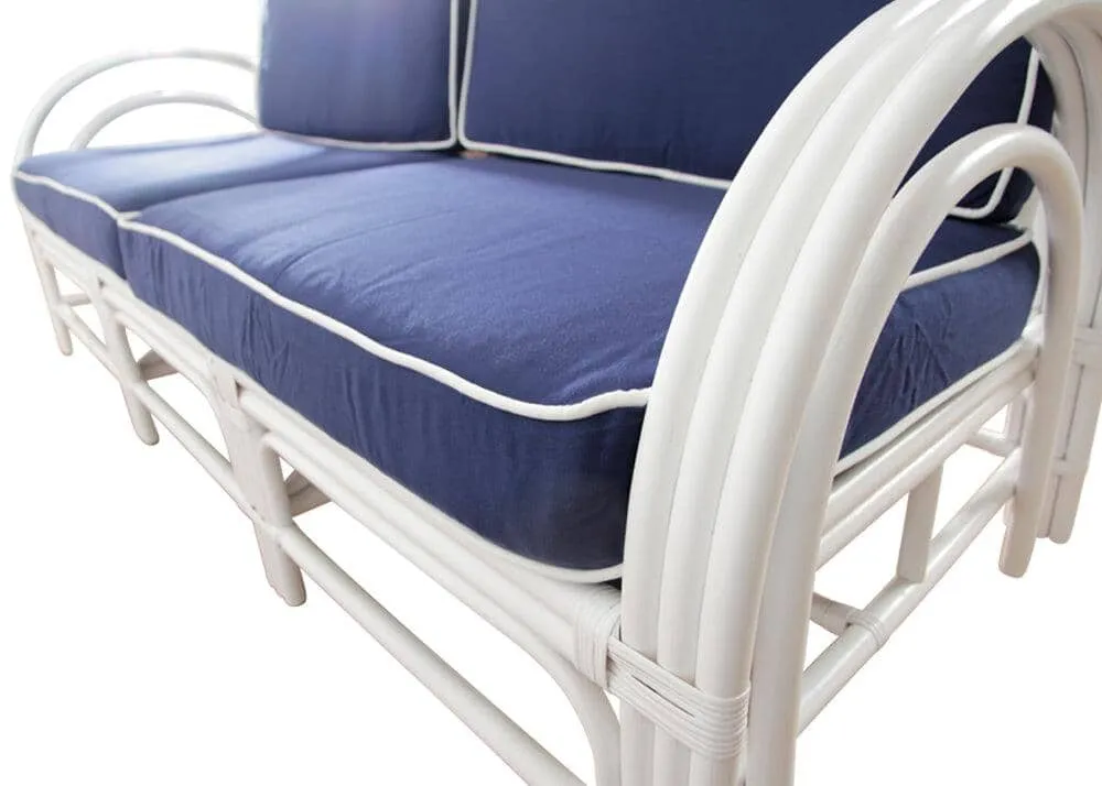 Pretzel Daybed - White with Blue Covers