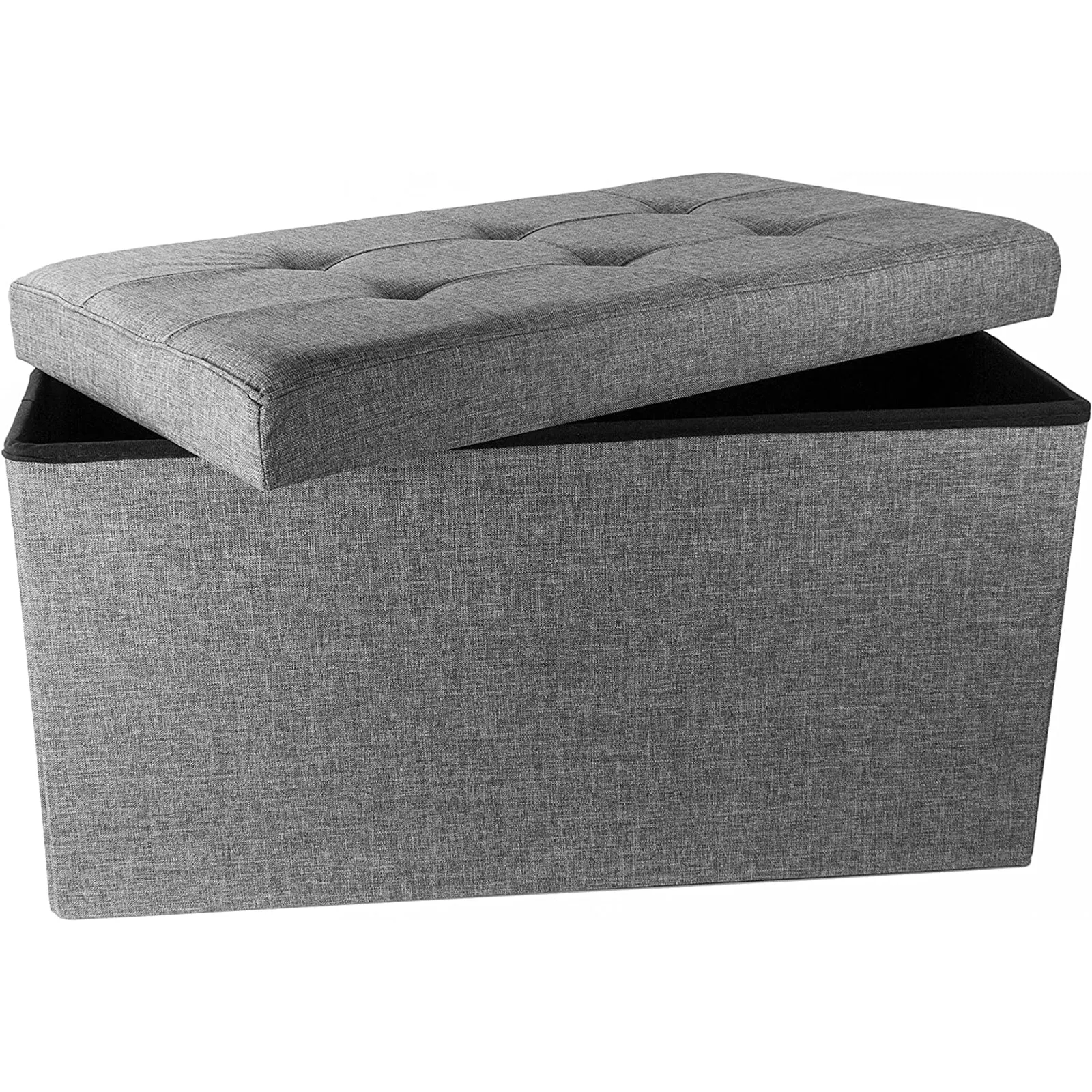 Red Co. Upholstered Folding Storage Ottoman with Padded Seat, 30" x 16" x 16"