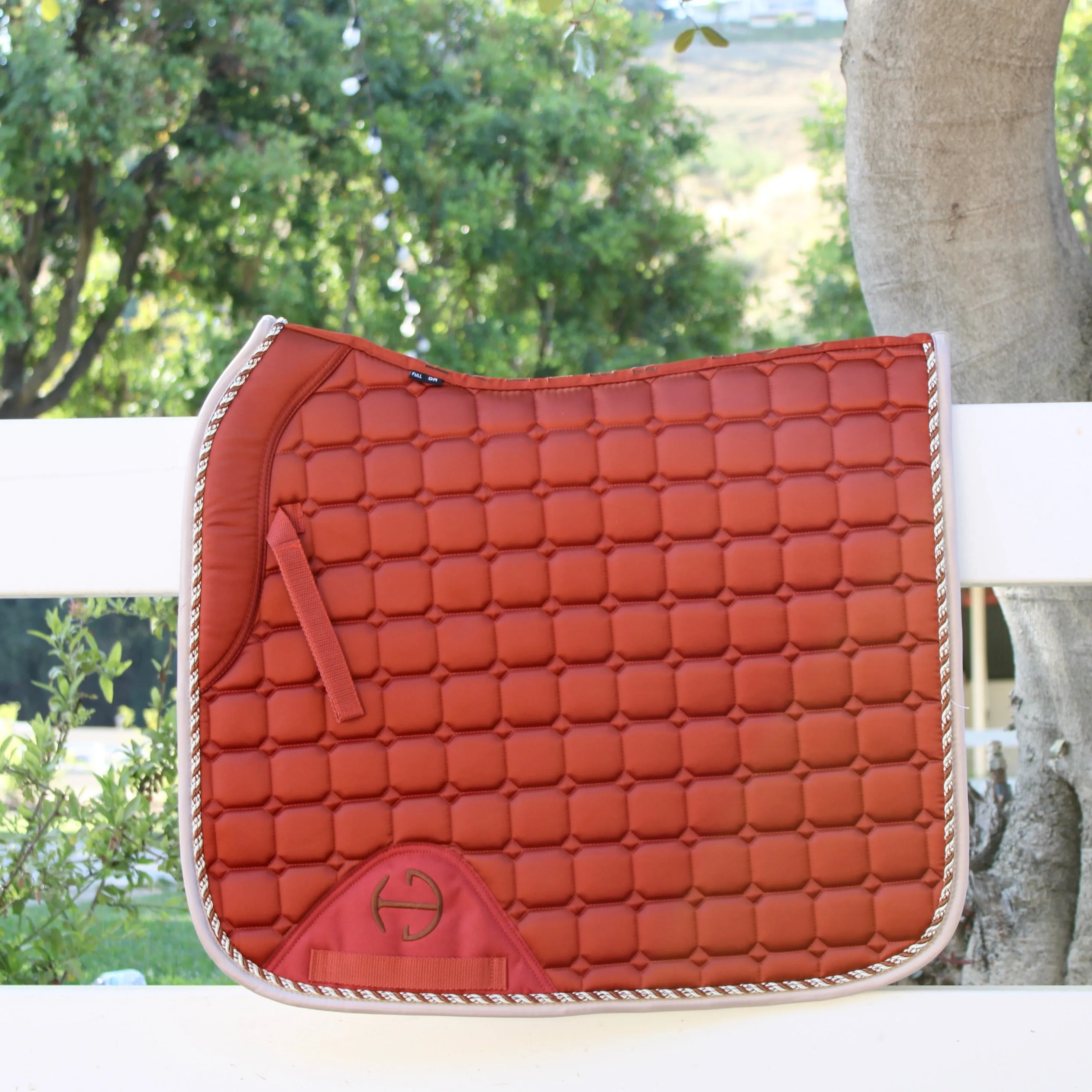 Satin Classic Dressage Saddle Pad - Rust