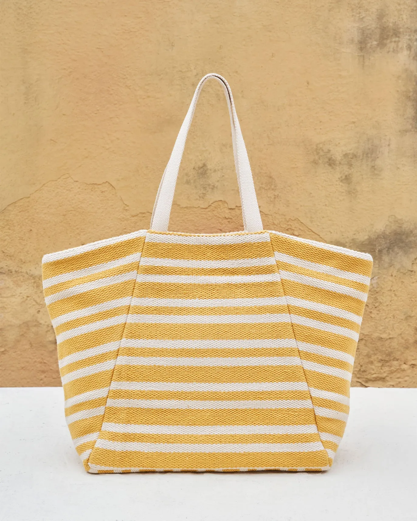 Sunrise Stripe Tote - Ochre & Ivory