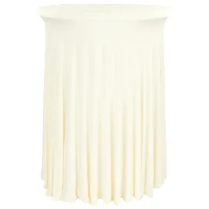 Wavy Spandex Cocktail Table Cover 30"-32" Round - Ivory